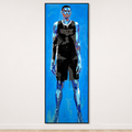 Victor Wembanyama / Wemby life-size portrait painting by King Overman, acrylic on canvas, 7ft 4" tall