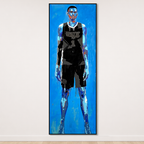 Victor Wembanyama / Wemby life-size portrait painting by King Overman, acrylic on canvas, 7ft 4" tall